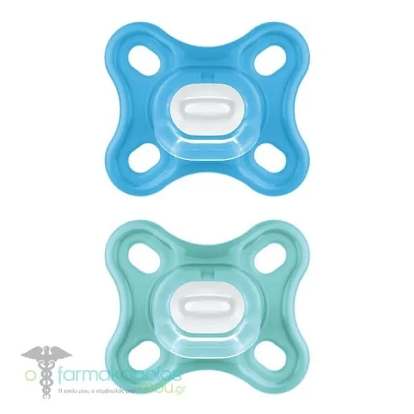 Mam Comfort Orthodontic Silicone Soother 0-2m (126S), 2pcs - Μπλέ-Πετρόλ