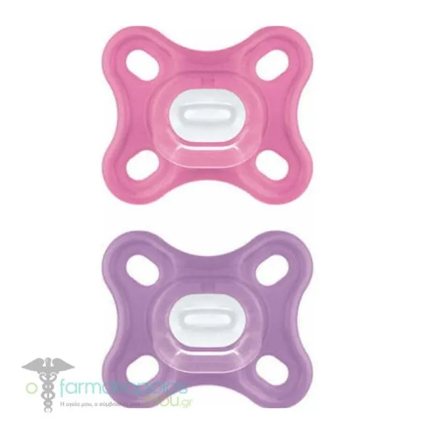 Mam Comfort Orthodontic Silicone Soother 0-2m (126S), 2pcs - Ρόζ-Μώβ