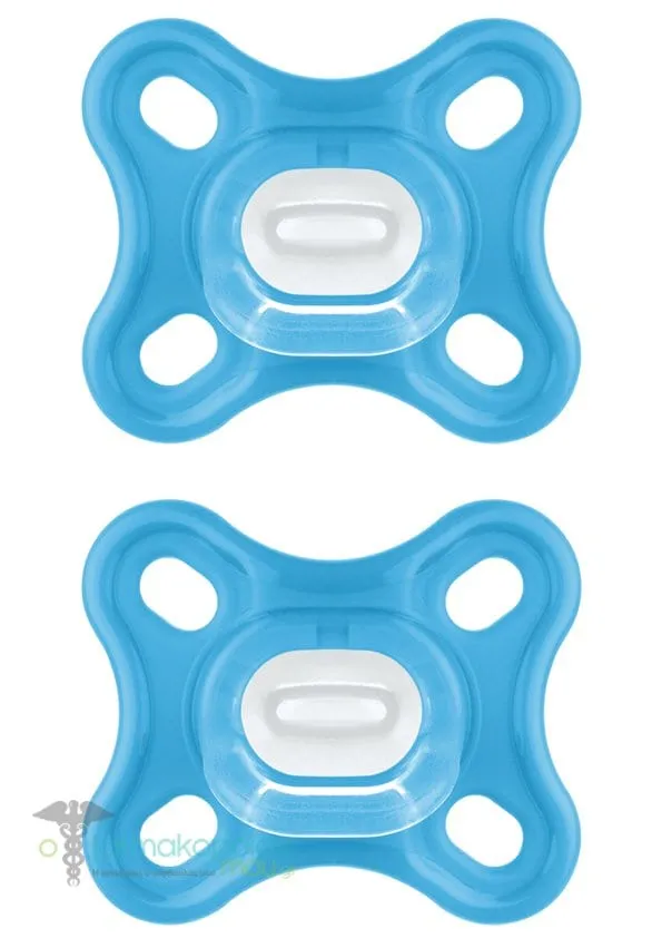 Mam Comfort Orthodontic Silicone Soother 0-2m (126S), 2pcs - Μπλέ