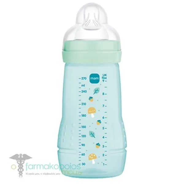 Mam Easy Active Πλαστικό Μπιμπερό 2m+, 270ml - Γαλάζιο-Μπλε