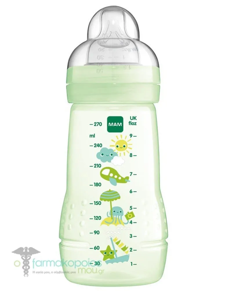 Mam Easy Active Πλαστικό Μπιμπερό 2m+, 270ml - Πρασινο
