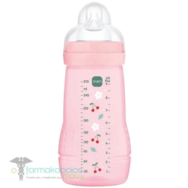 Mam Easy Active Πλαστικό Μπιμπερό 2m+, 270ml - Ρόζ