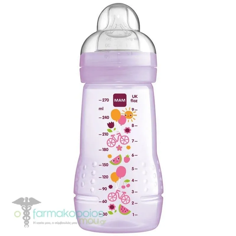 Mam Easy Active Πλαστικό Μπιμπερό 2m+, 270ml - Μώβ