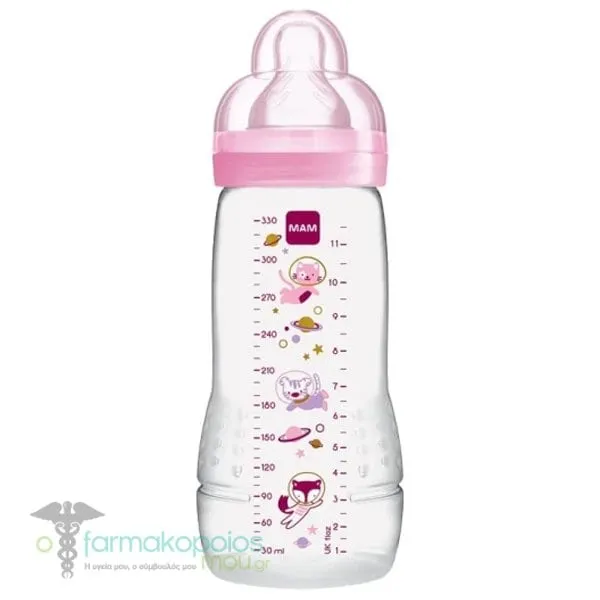 Mam Easy Active Πλαστικό Μπιμπερό 4m+, 330ml - Baby Pink