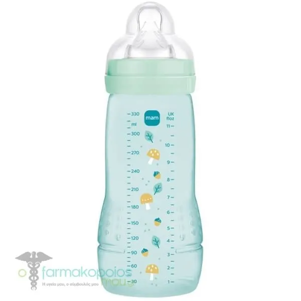 Mam Easy Active Baby Bottle Πλαστικό Μπιμπερό για Bρέφη 4+ μηνών, 330ml - Γαλάζιο