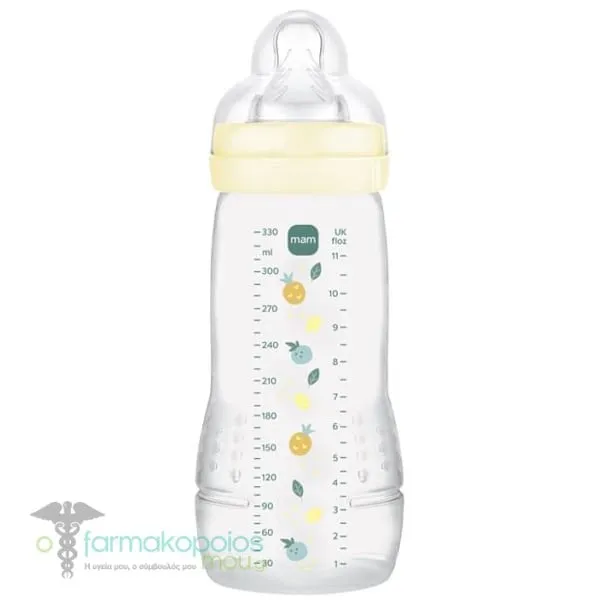 Mam Easy Active Baby Bottle Πλαστικό Μπιμπερό για Bρέφη 4+ μηνών, 330ml - Κίτρινο