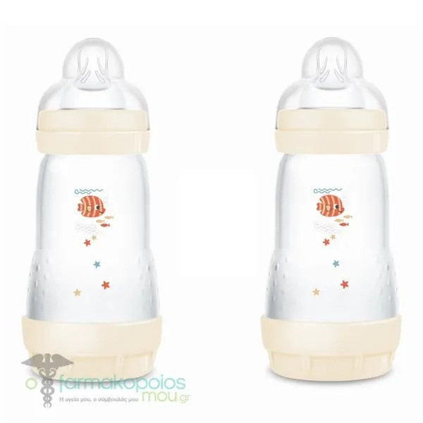 Mam Σετ Baby Bottle Easy Start™ Anti-Colic για 2m+, 2 x 260ml - Μπέζ