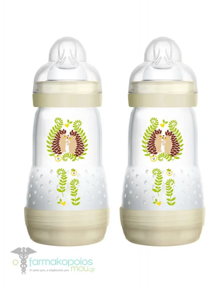 Mam Σετ Baby Bottle Easy Start™ Anti-Colic για 2m+, 2 x 260ml - Φιμέ