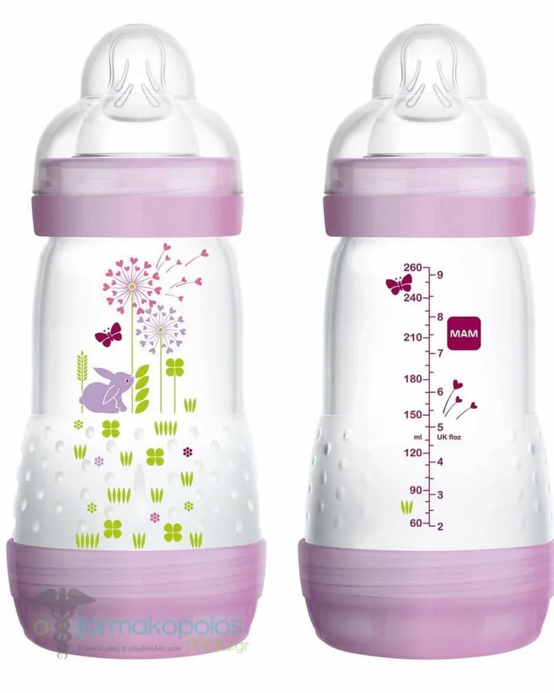 Mam Σετ Baby Bottle Easy Start™ Anti-Colic για 2m+, 2 x 260ml - Μώβ
