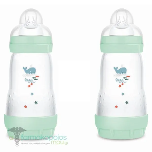 Mam Σετ Baby Bottle Easy Start™ Anti-Colic για 2m+, 2 x 260ml - Γαλάζιο