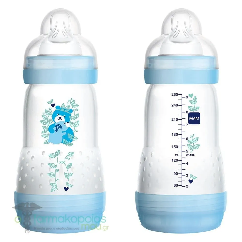 Mam Σετ Baby Bottle Easy Start™ Anti-Colic για 2m+, 2 x 260ml - Μπλέ