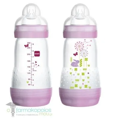 Mam Easy Start Anti-Colic Anti-Colic Baby Bottle 2m+, 260ml - Ρόζ
