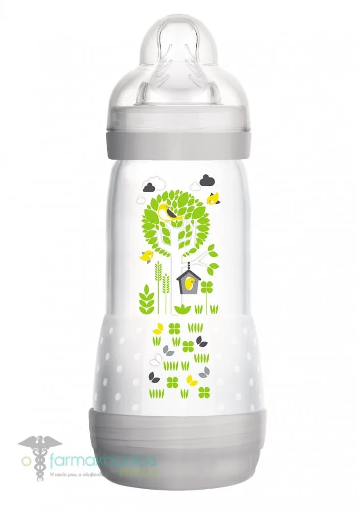 Mam Easy Start Anti-Colic Μπιμπερό κατά των Kολικών 4m+ με Θηλή Σιλικόνη Μεγάλης Ροής (356S), 320ml - Γκρί
