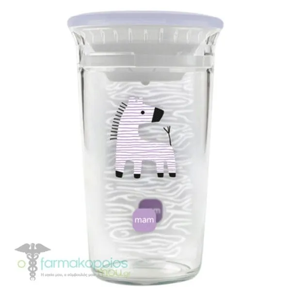 Mam Easy to Drink Cup Πλαστικό Ποτήρι Διάφανο με Καπάκι 8m+, 290ml