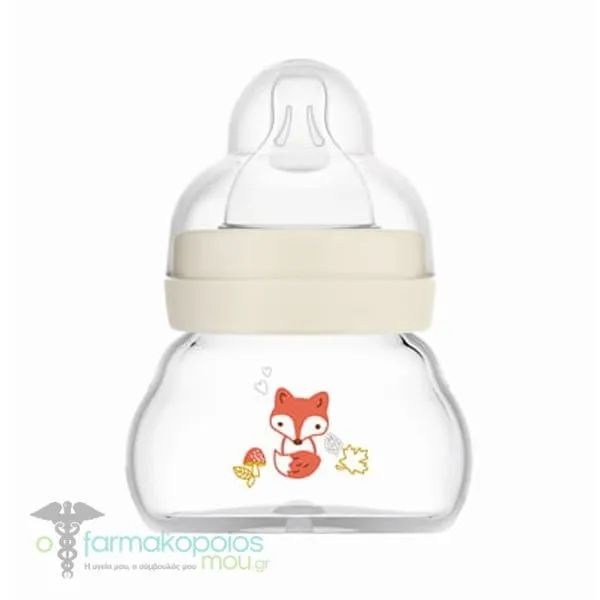 Mam Fell Good Matt Baby Bottle Forest Glass Bottle with Silicone Nipple 0m +, 90ml - Άσπρο