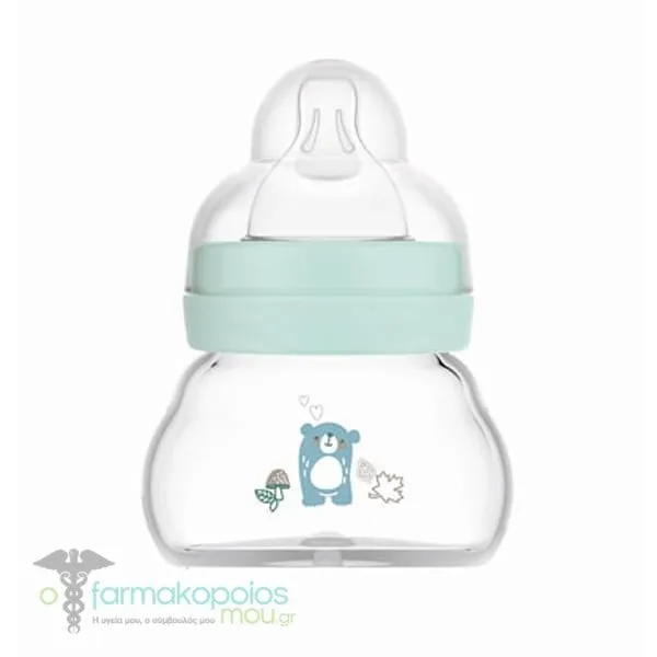 Mam Fell Good Matt Baby Bottle Forest Glass Bottle with Silicone Nipple 0m +, 90ml - Γαλάζιο