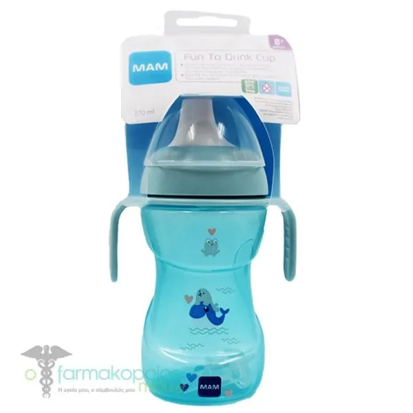 Mam Fun to Drink Cup Εκπαιδευτικό Ποτηράκι 8m+, 270ml - Γαλάζιο
