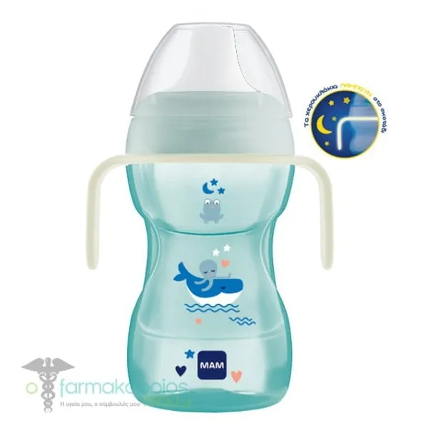 Mam Fun to Drink Cup Night Εκπαιδευτικό Ποτηράκι 8m+, 270ml - μπλε