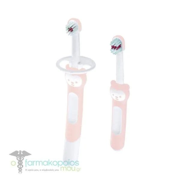 Mam Learn To Brush 608 Set with Safety Shield 5m+, 2pcs - Ρόζ