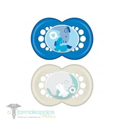 Mam Original Orthodontic Rubber Pacifier 16m+ (251L), 2pcs - Μπλέ