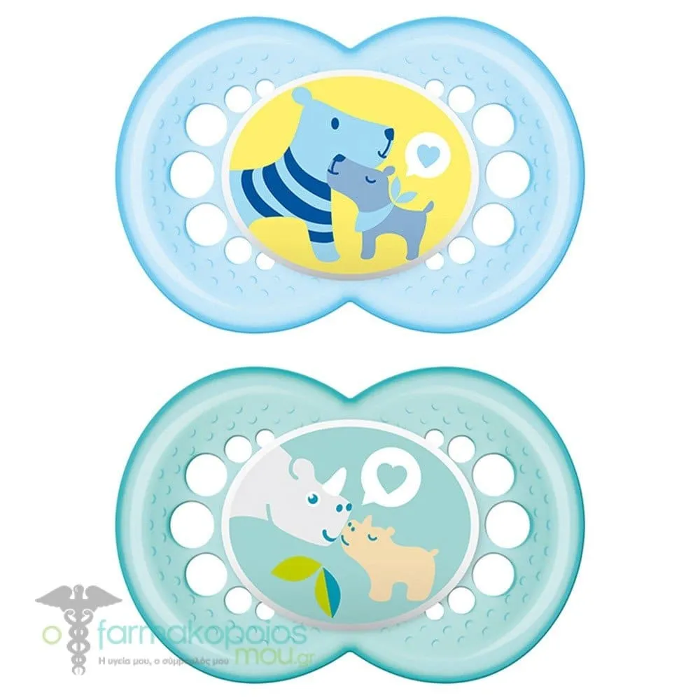 Mam Original Orthodontic Rubber Pacifier 16m+ (251L), 2pcs - Γαλάζιο