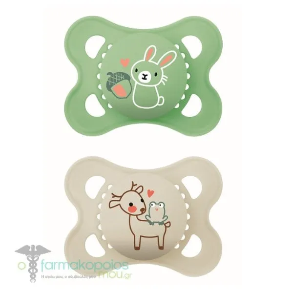 Mam Original Orthodontic Silicone Soother 2-6m (100S), 2pcs - Βεραμάν-Γκρι