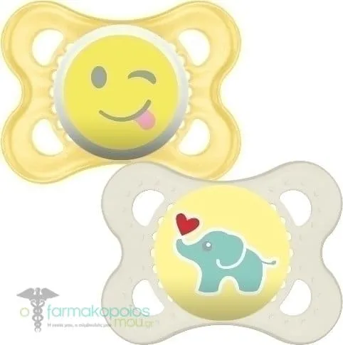 Mam Original Orthodontic Silicone Soother 2-6m (100S), 2pcs - Κίτρινο