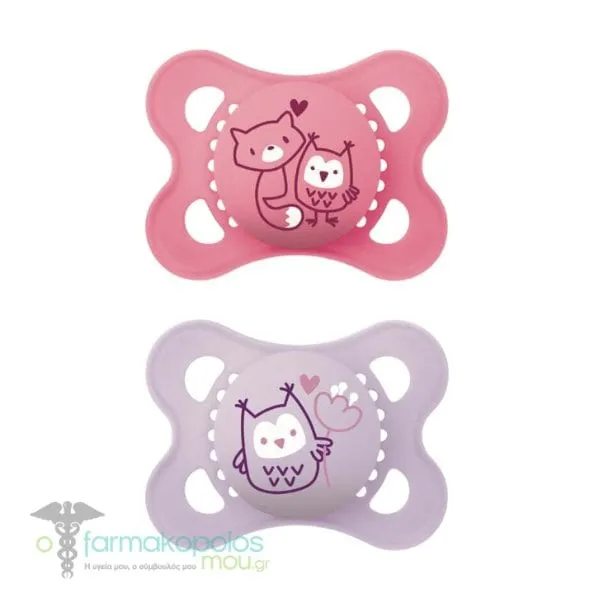 Mam Original Orthodontic Silicone Soother 2-6m (100S), 2pcs - Ρόζ-Μώβ