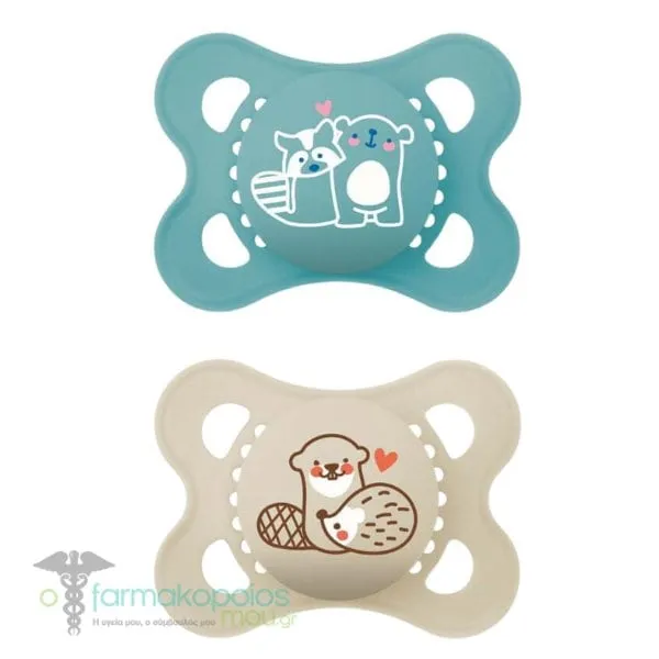 Mam Original Orthodontic Silicone Soother 2-6m (100S), 2pcs - Βεραμάν-Λευκό