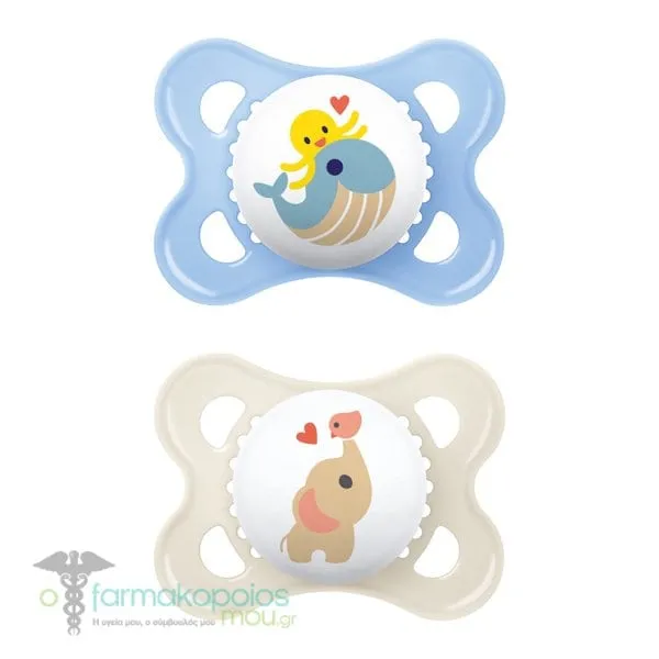 Mam Original Orthodontic Silicone Soother 2-6m (100S), 2pcs - 020 Φάλαινα Μπλέ