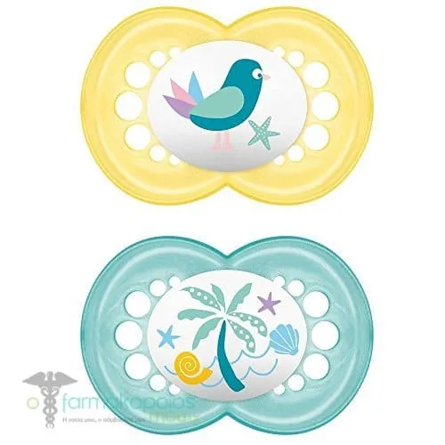 Mam Original Orthodontic Natural Rubber Pacifier 6-16m (151L), 2pcs - Πρασινο