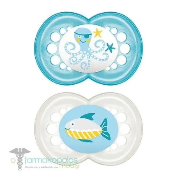 Mam Original Orthodontic Natural Rubber Pacifier 6-16m (151L), 2pcs - Βεραμάν-Λευκό