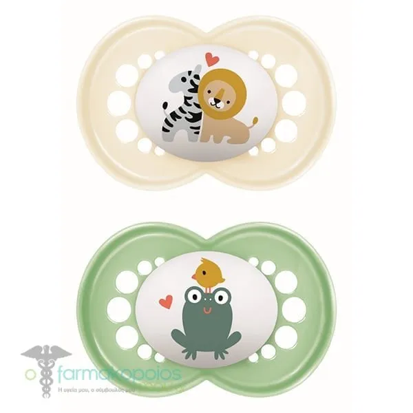 Mam Original Ορθοδοντική Πιπίλα Σιλικόνης 6-16m, 2τεμ - Τιρκουάζ-Κίτρινο