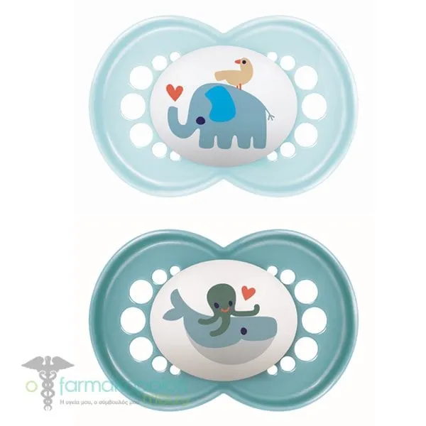Mam Original Orthodontic Silicone Pacifier 6-16m, 2 pcs - Γαλάζιο-Μπλε