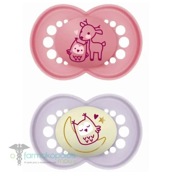 Mam Original Day & Night Pacifiers Set 16m+, 2pcs - Ρόζ
