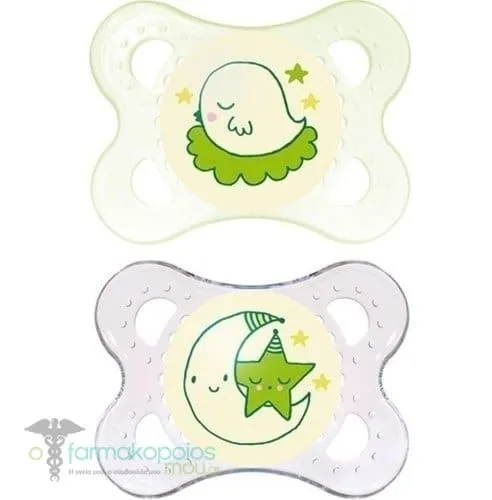 Mam Original Night Orthodontic Silicone Soother 2-6m, 2pcs - Λαχάνι