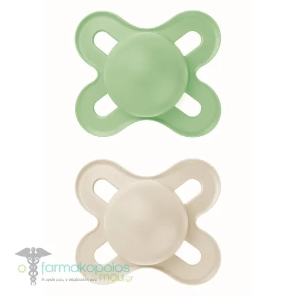 Mam Original Start Orthodontic Silicone Pacifier 0-2m, 2pc - Πράσινο-Μπέζ