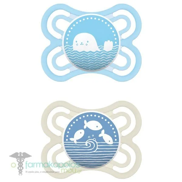 Mam Perfect Orthodontic Silicone Soother 2-6m (131S), 2pcs - Γαλάζιο-Λευκό