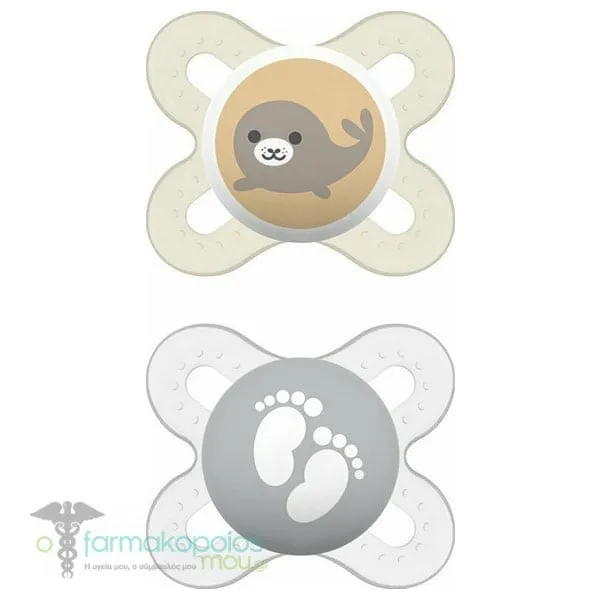 Mam Start 125S Silicone Soother 0-2m, 2pcs - 019 Λευκό-Διάφανο
