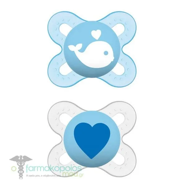 Mam Start 125S Silicone Soother 0-2m, 2pcs - Γαλάζιο-Διάφανο