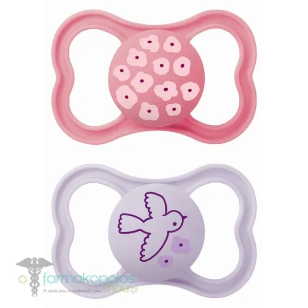 Mam Supreme Silicone Pacifier 16m +, 2pcs - Φούξια-Μώβ