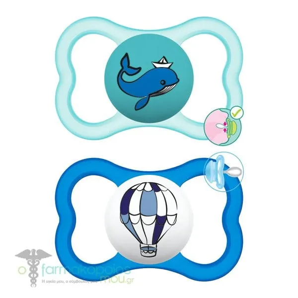 Mam Supreme Silicone Pacifier 16m +, 2pcs - Γαλάζιο-Μπλε