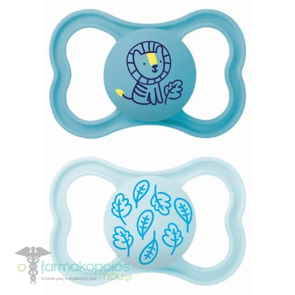 Mam Supreme Silicone Pacifier 16m +, 2pcs - Μπλε-Γαλάζιο