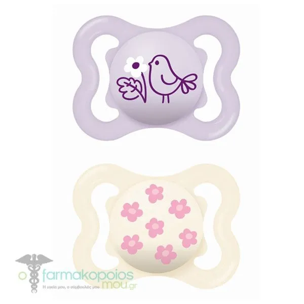 Mam Supreme Πιπίλα Σιλικόνης 2-6m, 2τεμ - Μωβ-Σομόν