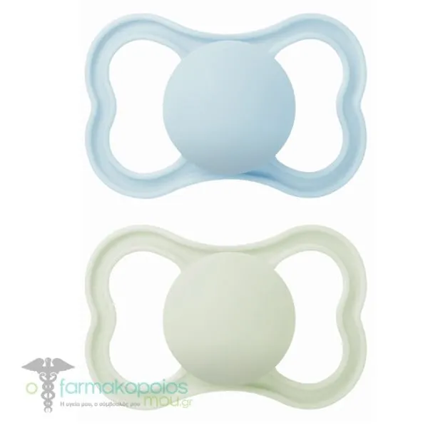 Mam Perfect Silicone Pacifier 6-16m, 2pcs - Μπεζ-Γαλαζιο