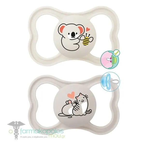 Mam Perfect Silicone Pacifier 6-16m, 2pcs - Άσπρο-Γκρί