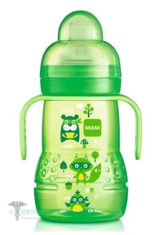 Mam Trainer+ Transition Bottle to Cup 4m+, 220ml - Πρασινο