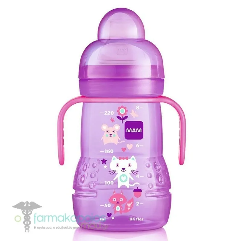 Mam Trainer+ Transition Bottle to Cup 4m+, 220ml - Ρόζ