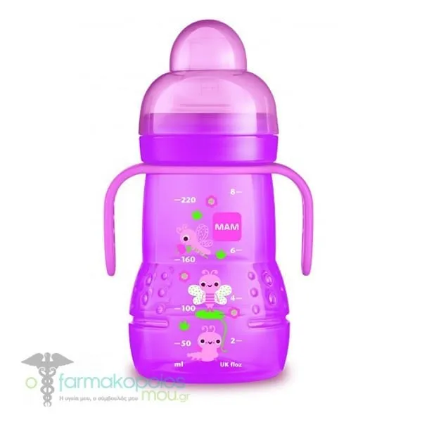Mam Trainer+ Transition Bottle to Cup 4m+, 220ml - Μώβ