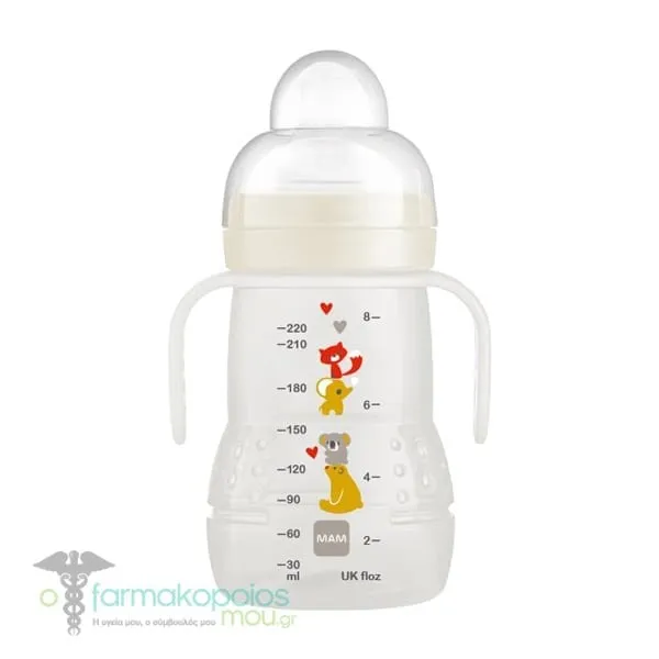 Mam Trainer+ Transition Bottle to Cup 4m+, 220ml - Άσπρο